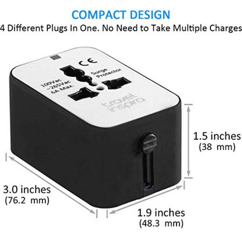 Travel Inspira Universal All In One Worldwide Travel Power Plug Wall