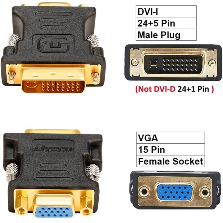 Dvi Male To Vga Female Adapter Dvi I 24 5 Port Converter