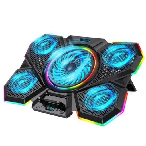 CoolCold RGB 5 Fans Gaming Laptop Cooling Pad For 17 Inch Laptop