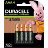 Duracell AAA Rechargeable 900mAh Batteries 4 Pack