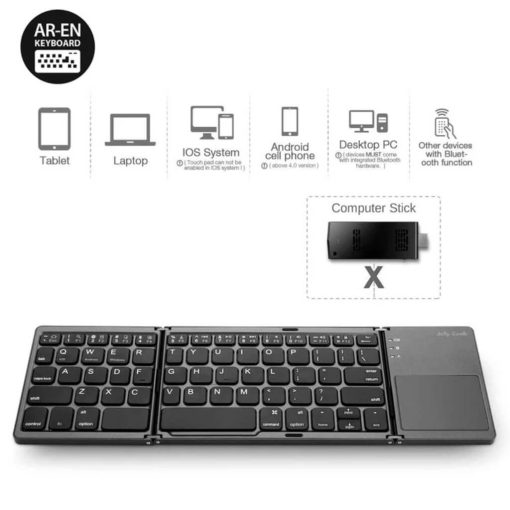 Foldable Bluetooth Mini Keyboard With Touchpad For Smartphones And Tablets - Image 3