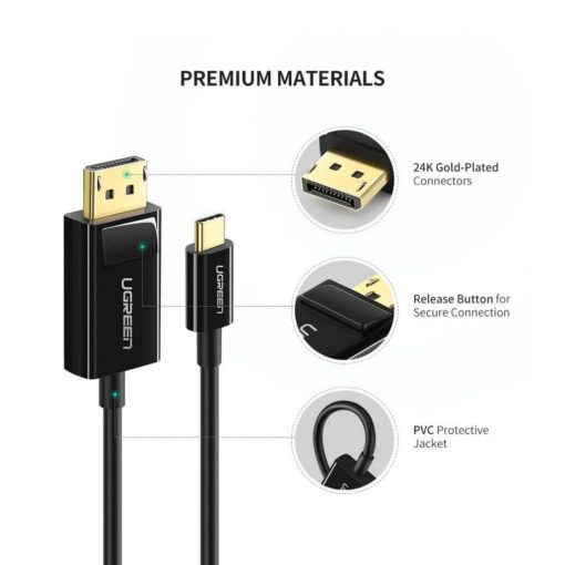 UGreen USB Type C To DisplayPort Cable 1.5 Meter - Image 3